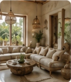 Relaxed living space inside the IN'SENS showroom